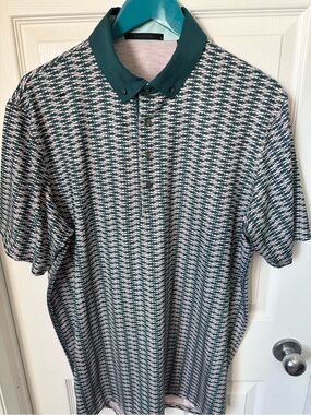 Mens Greyson Premium Short Sleeve Golf Polo Shirt Alligator Print Size Large